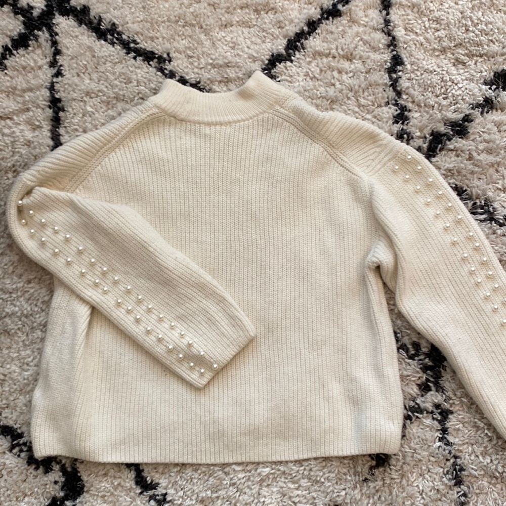 Pearl accent turtle neck sweater
